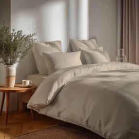 Луксозно спално бельо от дамаска - бежово 3 časti: 1ks 180x200 + 2ks 70x80