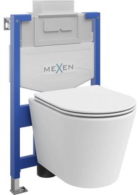 Mexen комплект за вграждане WC с конструкция Fenix XS-U и тоалетна чиния Rico и капак с плавно затваряне, бял мат - 68530724001