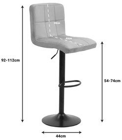 Бар стол Ремина кадифе 292-000022 цвят бежов-черен мат
