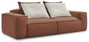 Тъмнокафяв диван от изкуствена кожа 260 cm Boheme – Bobochic Paris