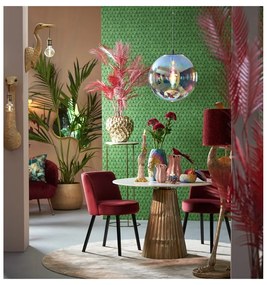 Кръгла маса за хранене в бяло и бронз с мраморен плот ø 100 cm Leyda - Light &amp; Living