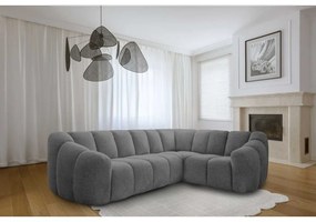 Сив ъглов диван (десен ъгъл/L форма) Shell – Miuform