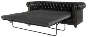 Черен разтегателен диван от изкуствена кожа 203 cm York - Ropez