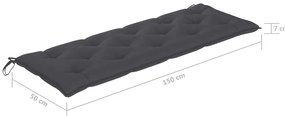 Възглавница за градинска люлка Oliver, антрацит, 150 см, текстил