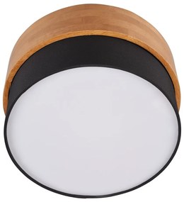 Черно и естествено осветително тяло за таван с текстилен абажур Seasons – Trio