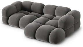 Сив кадифен ъглов диван (десен ъгъл) Loretto – Cosmopolitan Design