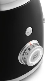 Блендер Smeg BLF03BLEU, 800W, 1.5 л, 18000 об/мин, 4 програми, 4 скорости + Пулс, Неръждаема стомана, Черен