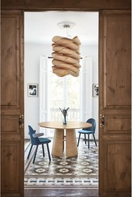 Кръгла трапезна маса от декор от дъб естествена ø 137 cm Cep – Teulat