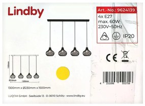 Lindby - Пендел FRANCES 4xE27/60W/230V