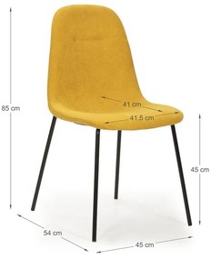 Жълти трапезни столове в комплект от 4 бр. Renne – Marckeric