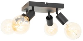 Модерен прожектор черен квадратен 4-светлина - Facil