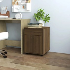 815965 vidaXL Шкаф с колелца, кафяв дъб, 45x38x54 см, инженерно дърво