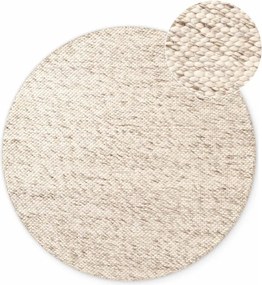 Бежов/в естествен цвят ръчно изработен вълнен кръгъл килим ø 160 cm Lyon Beans – Elle Decoration