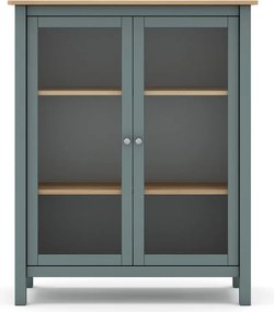 Витрина сиво-зелена от масивен бор 90x110x40 cm Misti – Marckeric