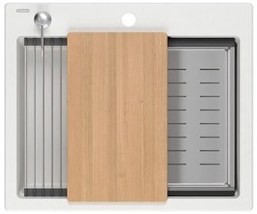 гранитна мивка KURT 110 WORKSTATION White