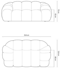 Светлозелен диван 214 cm Diana – Micadoni
