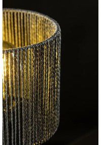 Черна настолна лампа с абажур от тъканa тръстика (височина 48 cm) Foresto – GTV