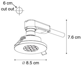 Комплект от 6 модерни вградени спота за баня бели IP54 - Shed Honey