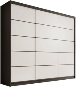 Гардероб Velvora 250 с плъзгащи врати-Черен-Бял