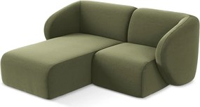 Зелен кадифен ъглов диван (ляв ъгъл) Lani – Makamii