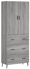 3195865 vidaXL Висок шкаф, сив сонома, 69,5x34x180 см, инженерно дърво