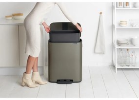 Кош за боклук Brabantia Bo Pedal 1003184, 60 л, Леко затваряне, Противоплъзгаща основа, Сив