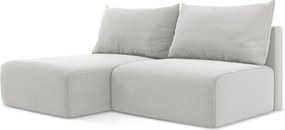 Светлосив кадифен сгъваем/с място за съхранение ъглов диван (ляв ъгъл) Kalena – Makamii