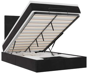 3314314 vidaXL Османска легло с матраци и LED, черно, 120x200 см, кадифе