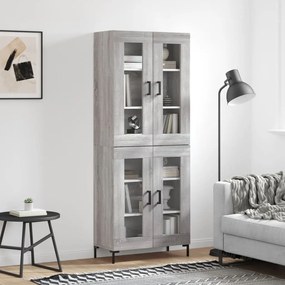 Sonata H Висок шкаф, сив сонома, 69,5x34x180 см, инженерно дърво