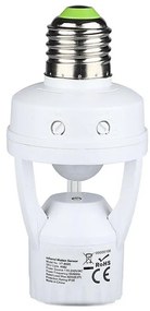 PIR сензор за E27 крушка, бял