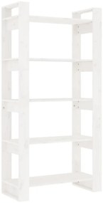 813910 vidaXL Библиотека/разделител за стая, бяла, 80x35x160 см, бор масив