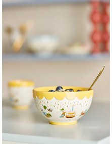 Жълта/кремава глинена детска купичка ø 13,5 cm Celebrate – Bloomingville Mini