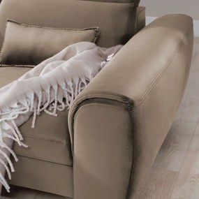 Светлокафяв кадифен разтегателен ъглов диван с място за съхранение (ляв ъгъл) Foble – ELTAP