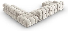 Бежов кадифен модулен ъглов диван (десен ъгъл/U форма) Bellis – Micadoni