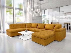 Ъглов диван Niko-горчица-десен