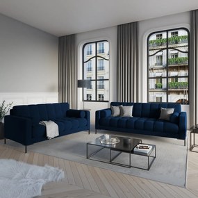 Тъмносин кадифен диван Bali - Cosmopolitan Design