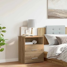 856566 vidaXL Нощно шкафче, дъб артизан, 50x32x60 см, инженерно дърво