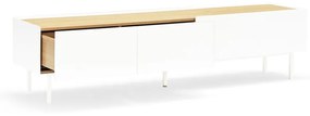 Бяла/естествена маса за телевизор от декор от дъб 180x45 cm Arista – Teulat