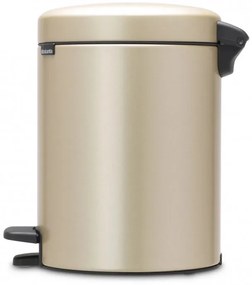 Кош за боклук с педал Brabantia NewIcon 1003198, 5 л, Плавно затваряне, Противоплъзгаща основа, Златен металик