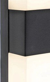 Външна стенна лампа черна IP44 с LED с датчик за движение - Dualy