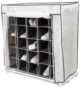 Черно-бяла текстилна етажерка за обувки Обувки, 25 отделения - Compactor