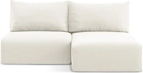 Кремав кадифен сгъваем/с място за съхранение ъглов диван (десен ъгъл) Kalena – Makamii