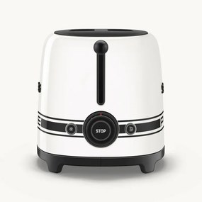 Тостер за хляб SMEG 50's Style Porsche TSF01PCWEU, 950W, 2 филии, 6 нива, Тавичка за трохи, Вграден кабел, Неръждаема стомана, Бял