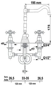 Батерия за мивка в бронзов цвят Antea – Sapho