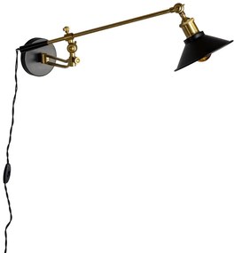 Стенна лампа в черно и златисто Penelope – Dutchbone
