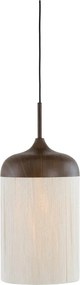 Тъмнокафяво висящо осветително тяло с текстилен абажур ø 22 cm Dania – Light &amp; Living
