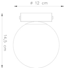 Бяла лампа за таван със стъклен абажур ø 12 cm Umerta - Nice Lamps