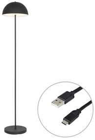 Подова лампа за външен монтаж черна акумулаторна 3-степенна димируема - Keira