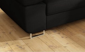 Черен разтегателен ъглов диван с място за съхранение (десен ъгъл L форма) Anton – ELTAP