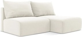 Кремав кадифен сгъваем/с място за съхранение ъглов диван (десен ъгъл) Kalena – Makamii